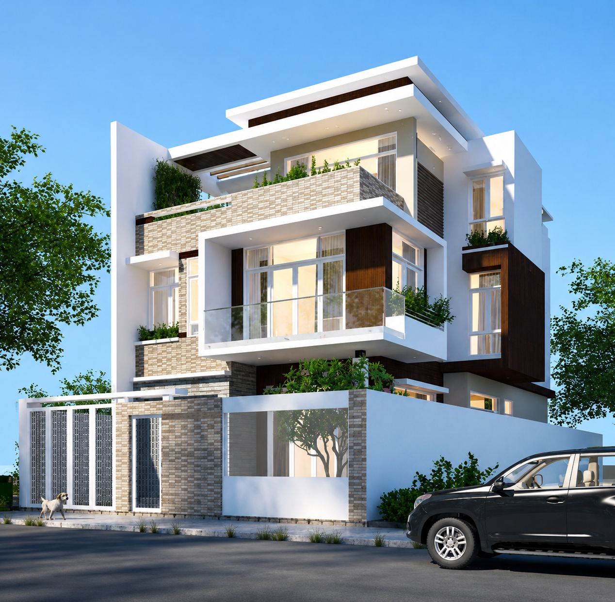 Three Storey Modern House Design in undefined